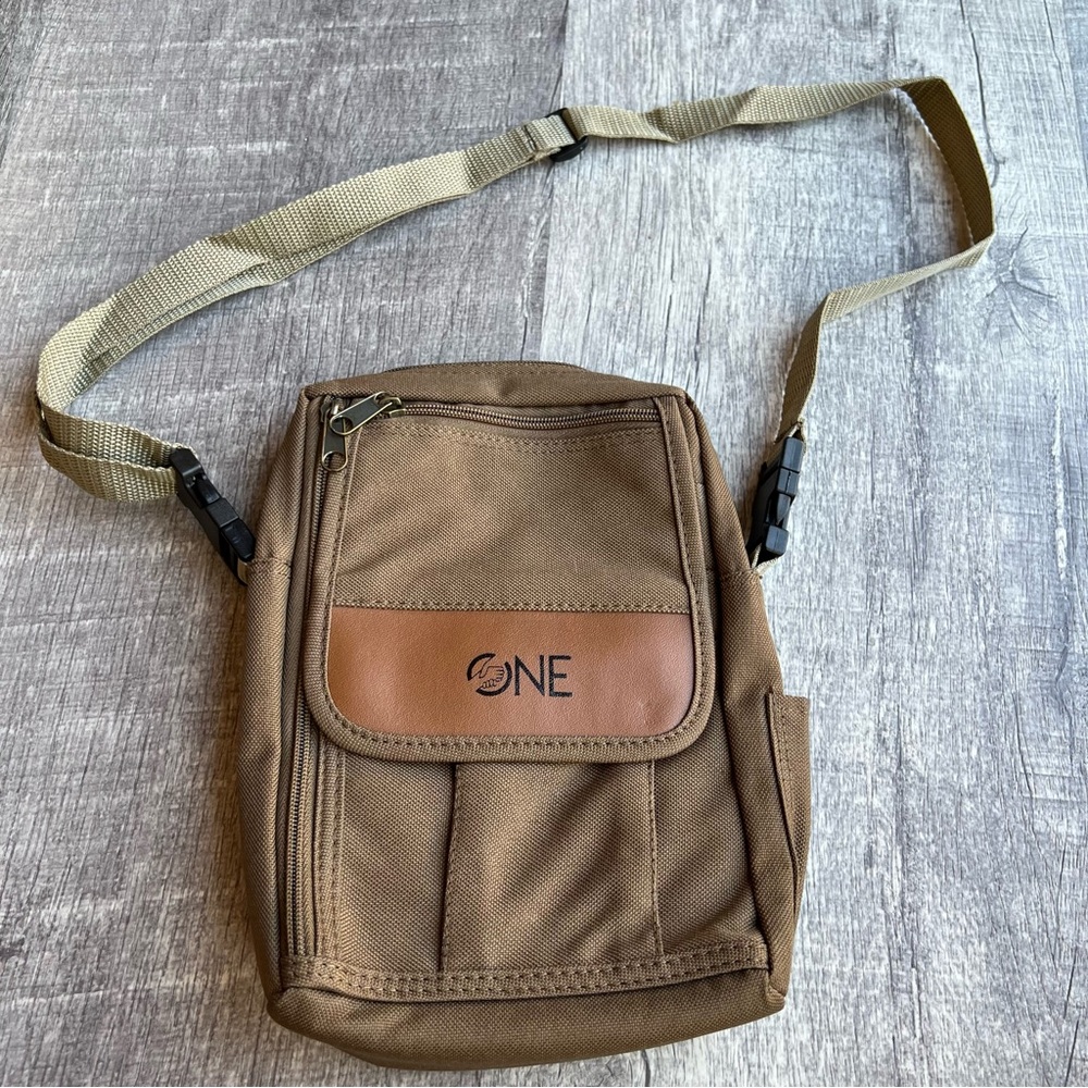 Leeds One Beige Canvas Carrying Bag Utility Mini Sling Bag